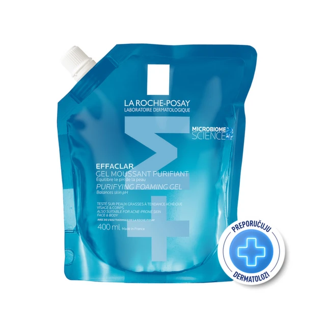 La Roche Posay Efaclar Penušavi gel za čišćenje masne, osetljive kože lica Refill, 400 ml