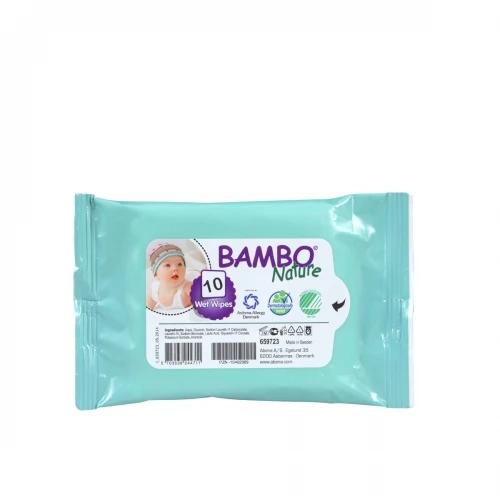 Bambo Nature Vlažne maramice, 10 komada