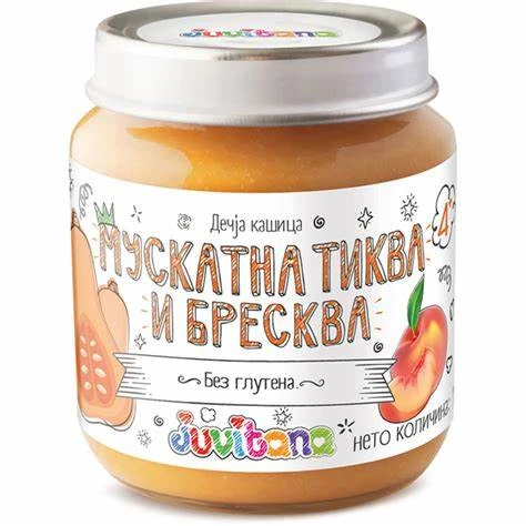 Juvitana Kašica od muskatne tikve i breskve 128g