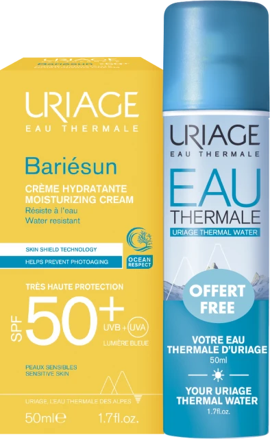 Uriage Bariesun SPF 50+ krema, 50 ml + Termalna voda, 50 ml GRATIS