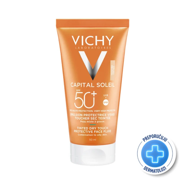 Vichy Captal Soleil Dry Touch BB Tonirani Fluid za lice SPF 50, 50 ml