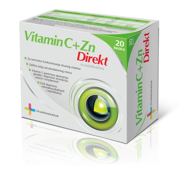 Vitamin C + cink direkt, 20 kesica