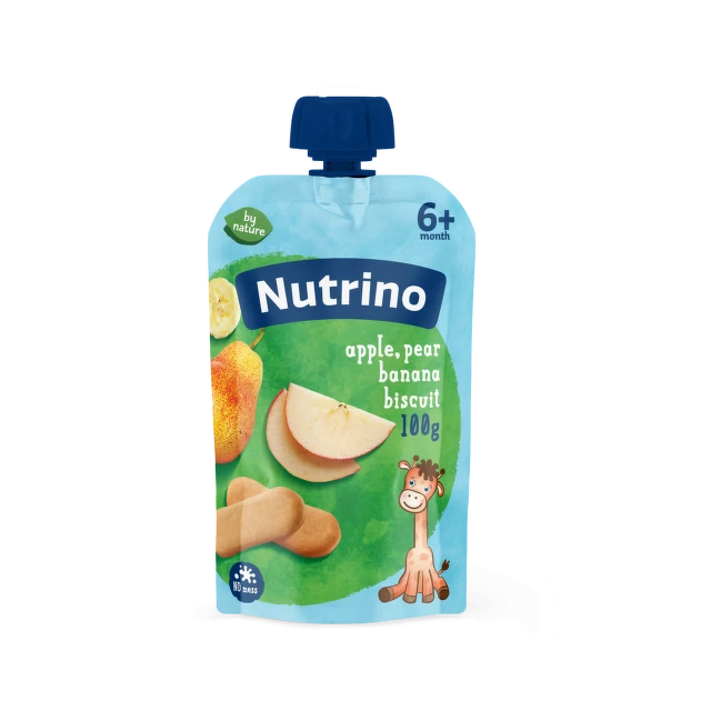 Nutrino Pire od voća jabuka, kruška, banana i keks, 100 g