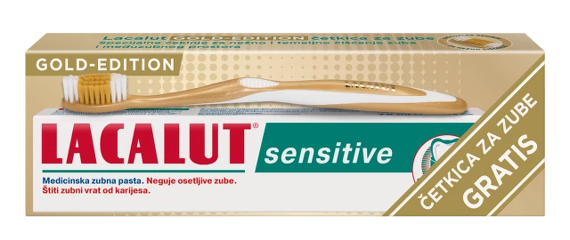 Lacalut Senzitiv Pasta za zube, 75 ml + Gold Edition Četkica za zube GRATIS