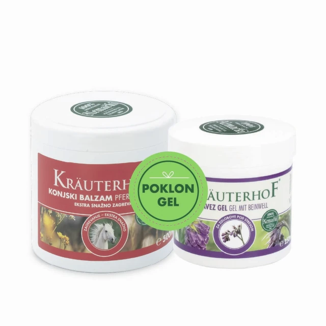 Kräuterhof konjski balzam sa efektom toplote, 500 ml + Gavez gel, 250 ml