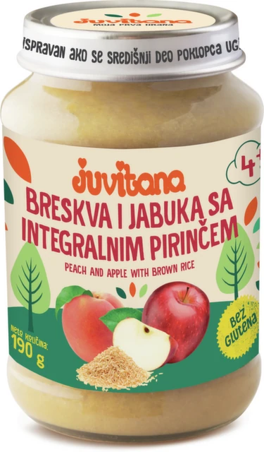 Juvitana Kašica od breskve i jabuke sa integralnim pirinčem 190g