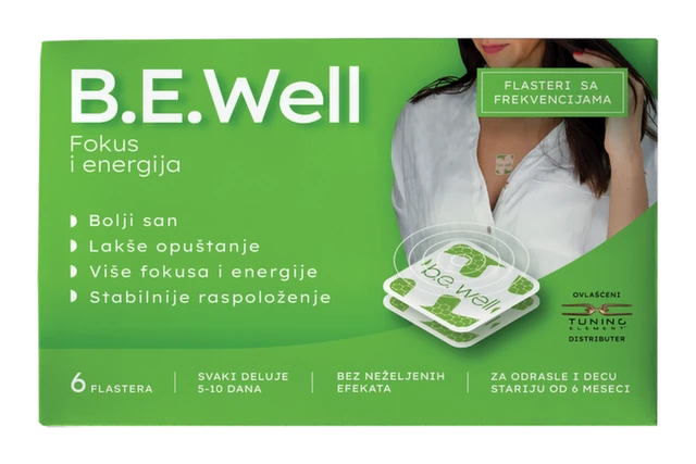 B.E. Well Flasteri sa frekvencijama za raspoloženje, energiju i fokus, 6 komada