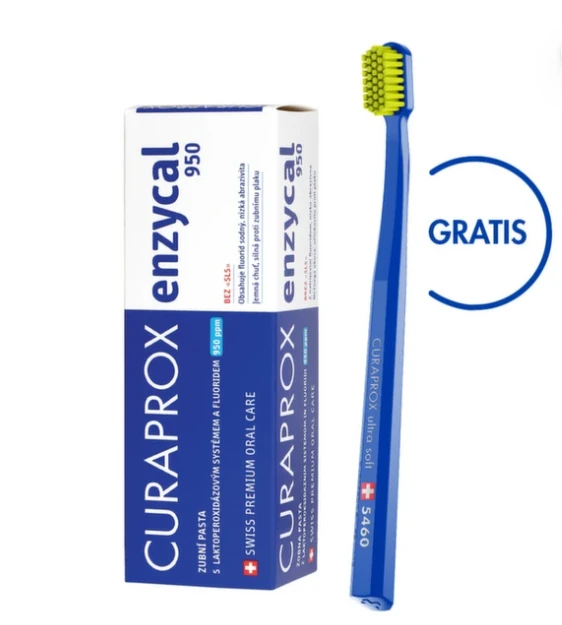 Curaprox pasta Enzycal 950, 75 ml + Četkica za zube CS 5460 GRATIS