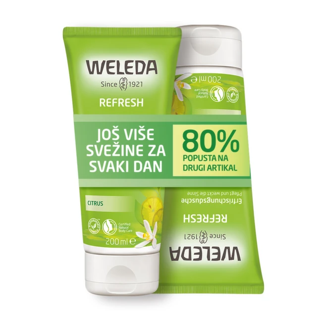Weleda set Refresh Citrus Gel za tuširanje, 2 x 200 ml PROMO