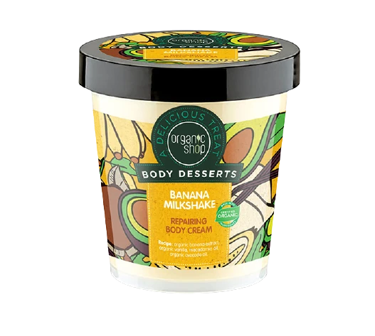 Organic Shop Body Dessert Banana Milkshake Repairing Body cream 450 ml