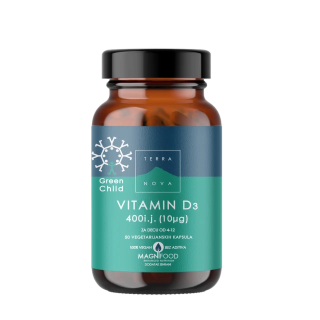 Terranova Green Child Dečiji vitamin D3 400iu, 50 kapsula