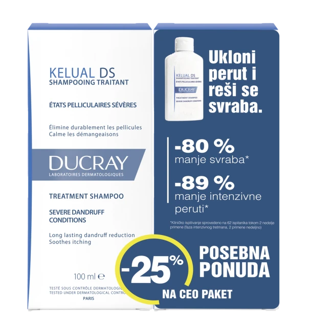 Ducray Kelual DS šampon, 2 x 100 ml PROMO