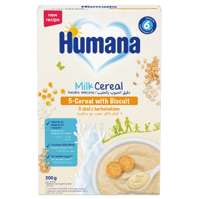 Humana mlečna kašica sa 5 vrsta žitarica i keksom, 200 g