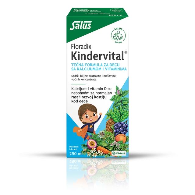 Floradix Kindervital® tečna formula za decu sa kalcijumom i vitaminima, 250 ml