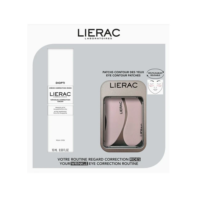 Lierac Diopti Set Krema za korigovanje bora u zoni oko očiju, 15 ml + Jastučići za podočnjake