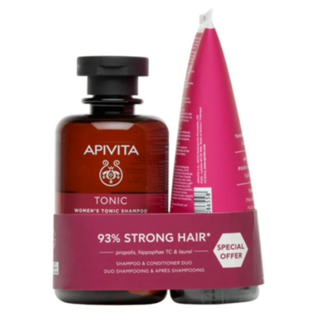 Apivita Tonik šampon za žene, 250 ml + Regenerator, 150 ml PROMO