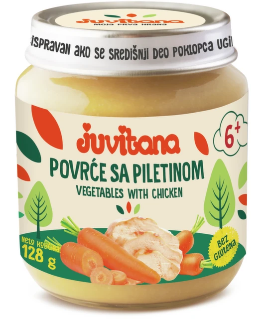 Juvitana Kašica od povrća sa piletinom 128g