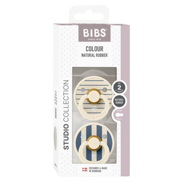 BIBS STUDIO varalica Pin Ivory Steel Blue mix 6-18 meseci, 2 komada