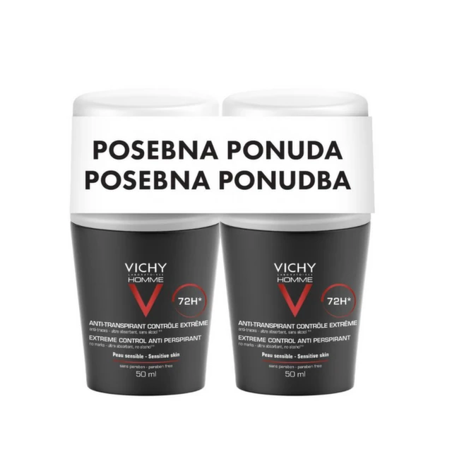 Vichy Deo Duo 72h Homme, 2 x 50 ml