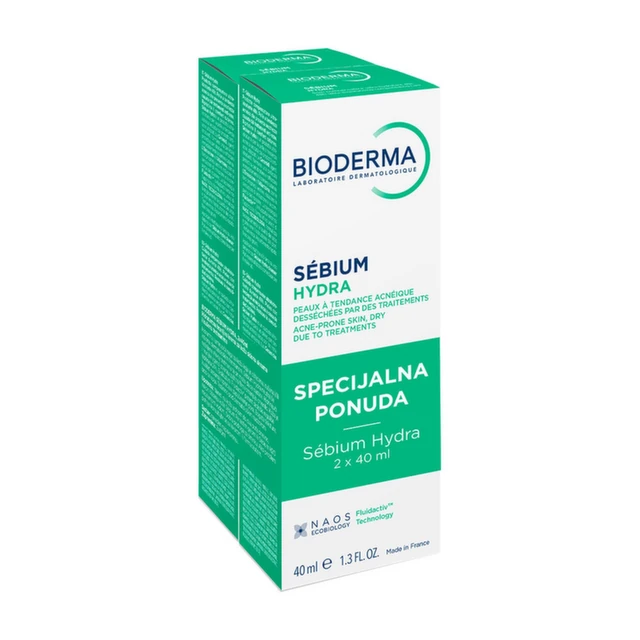 Bioderma Sebium Hydra, 2 x 40 ml PROMO