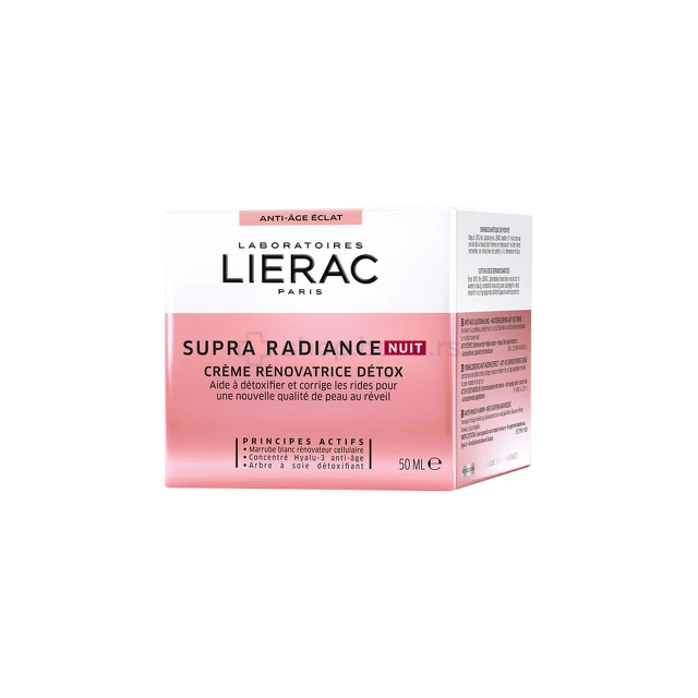 Lierac Supra Radiance - Noćna krema za regeneraciju i detoksikaciju kože, 50 ml