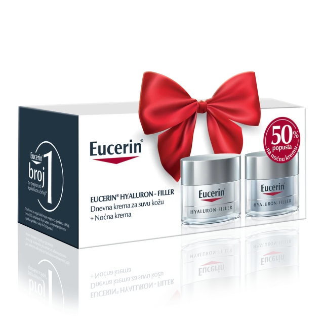 Eucerin Box Hyaluron-Filler Dnevna krema za suvu kožu+Noćna krema sa 50% popusta