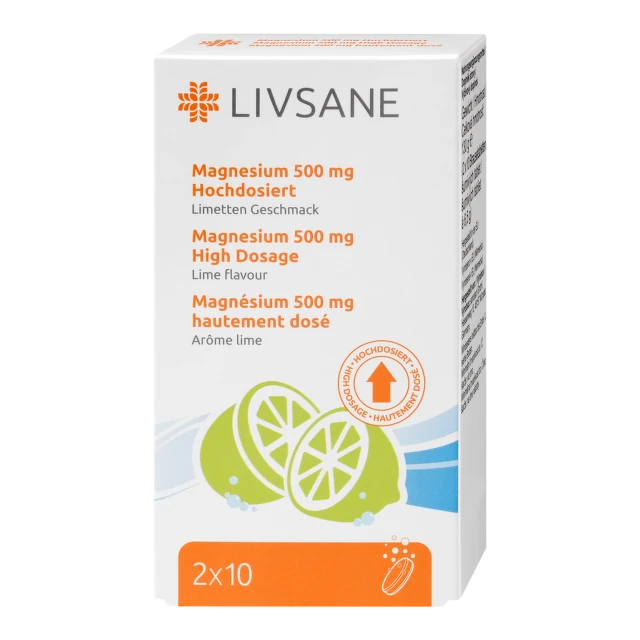 LIVSANE Magnezijum sa ukusom limete, visoka doza šumeće tablete