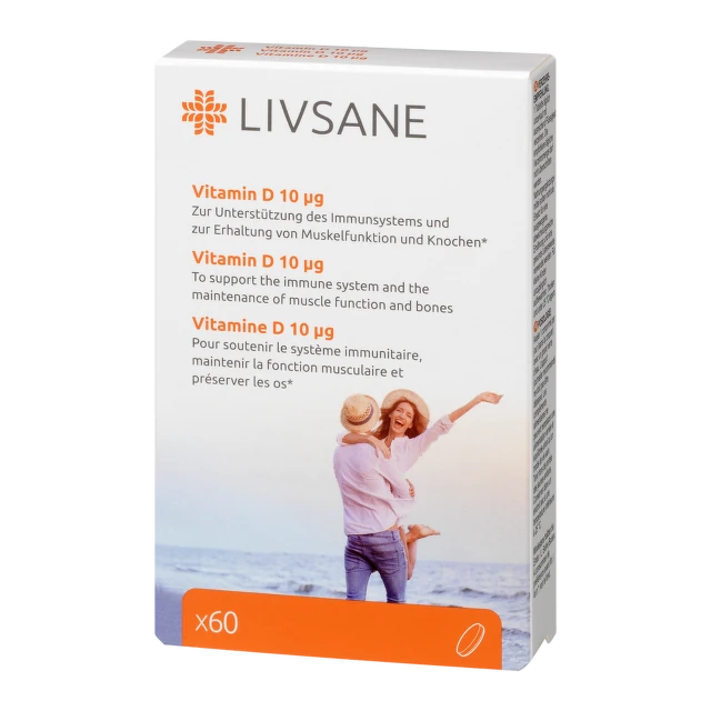 LIVSANE Vitamin D 10 μg, 60 tableta