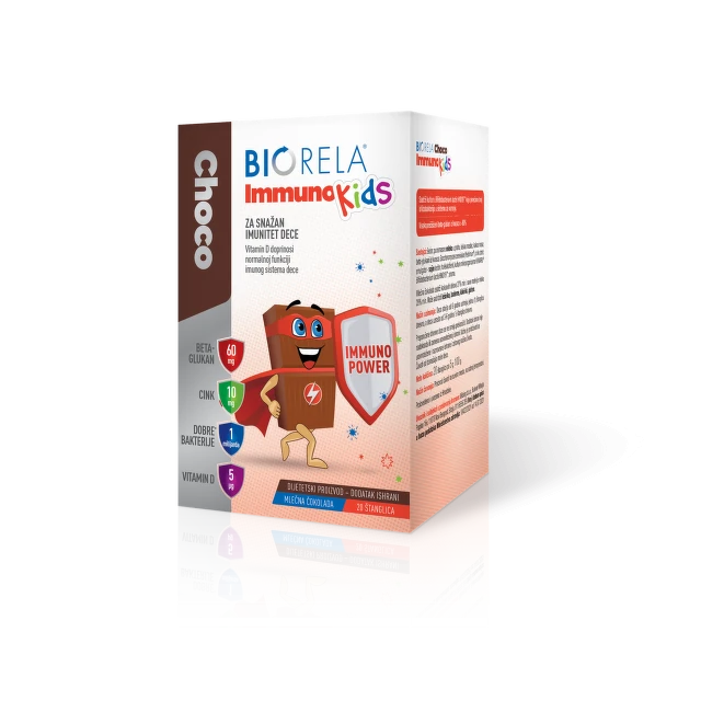 Biorela Choco Immuno Kids štanglice, 20 komada