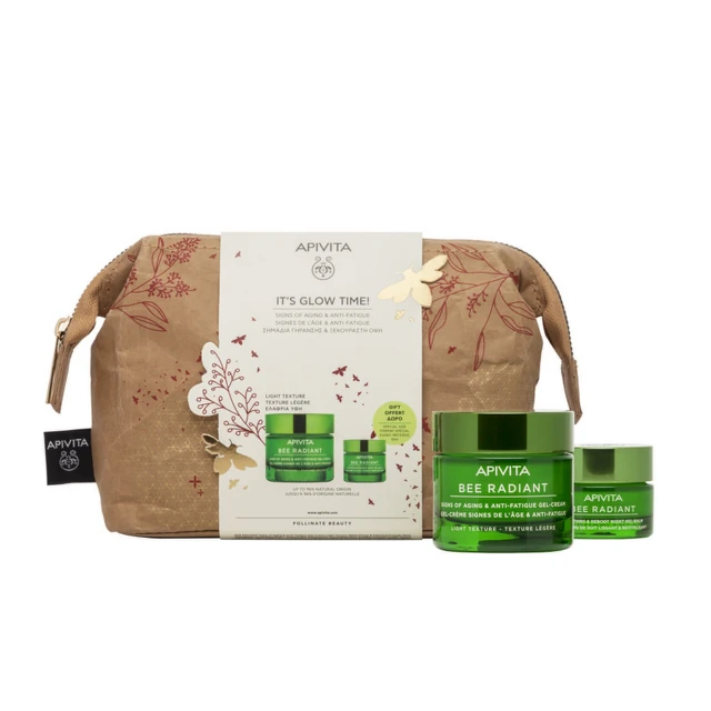 Apivita Promo Set Bee Radiant lagana krema, 50 ml + Noćni gel-balzam, 15 ml