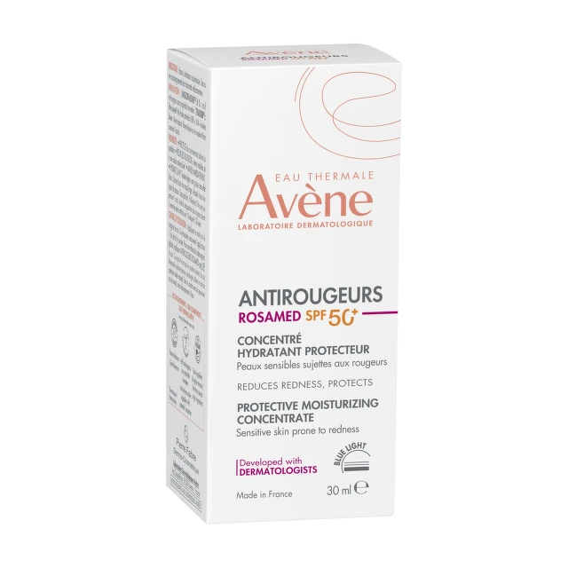 Avene Antirougeurs Rosamed SPF50+ zaštitni koncentrat za hidrataciju, 30 ml