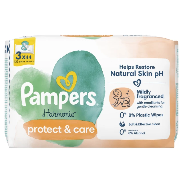 Pampers Vlažne maramice Harmonie neven, 3 X 44 komada
