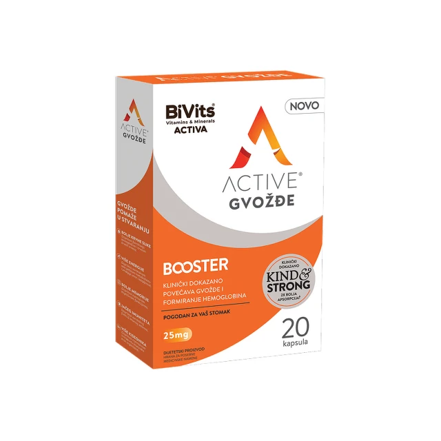 BiVits Activa Active gvožđe booster, 20 kapsula