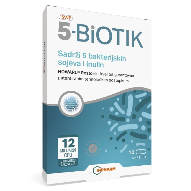 5-Biotik probiotik plus prebiotik, 10 kapsula