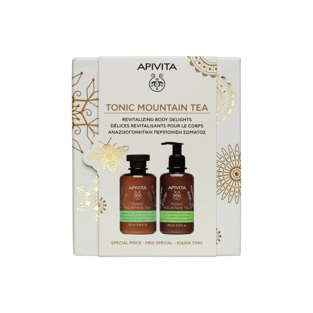 Apivita Planinski čaj Gel za tuširanje, 250 ml + Mleko za telo, 250 ml PROMO