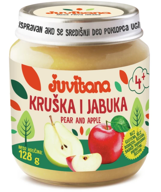 Juvitana Kašica od kruške i jabuke 128g