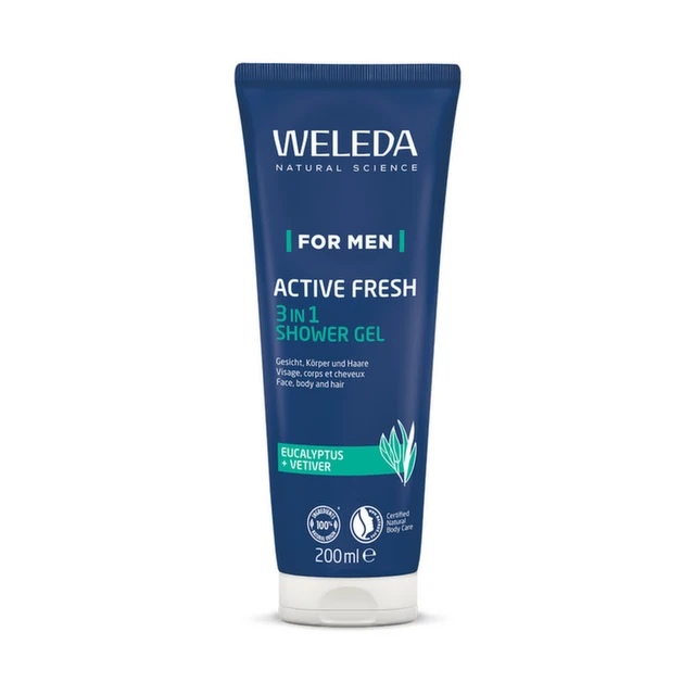 Weleda Active Fresh Osvežavajući tuš gel za muškarce 3 u 1, 200 ml