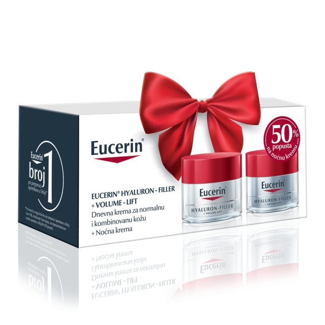 Eucerin Box Hyaluron-Filler Volum Lift Dnevna krema za normalnu i kombinovanu kožu+Noćna krema sa 50% popusta