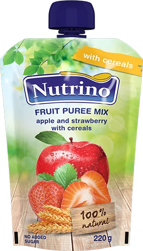 Nutrino Voćni Pire Mix  - jabuka i jagoda sa žitaricama 220g