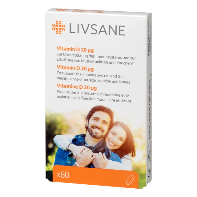 LIVSANE Vitamin D 20 μg, 60 tableta