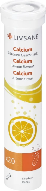 LIVSANE Kalcijum sa ukusom limuna, šumeće tablete 20 komada