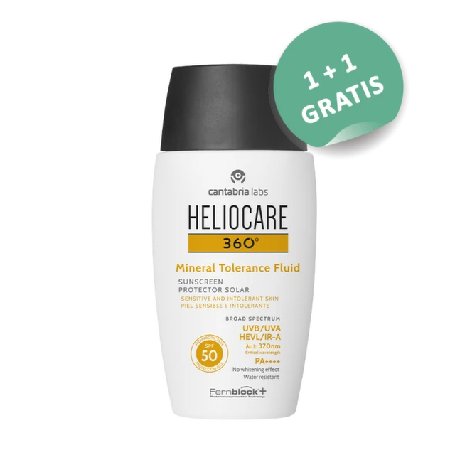 Heliocare 360° Mineral Tolerance Fluid SPF50, 50ml, 1+1 gratis