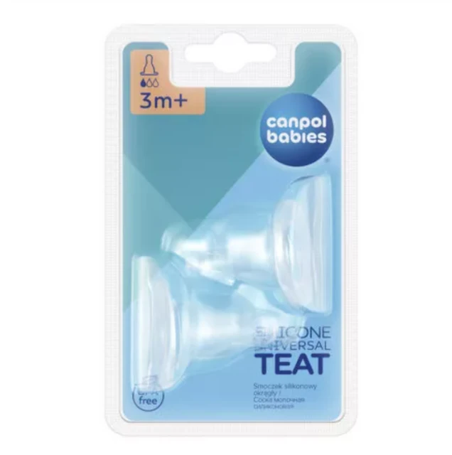 Canpol Babies silikonska cucla spor protok 18/115, 2 komada
