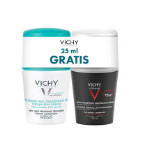 Vichy Déo Roll-on za regulaciju znojenja 50 ml + Homme Roll-on za zaštitu od znojenja, 50 ml