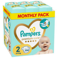 Pampers Monthly Pack Premium Care 2 pelene, 224 komada