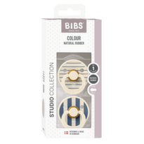BIBS STUDIO varalica Pin Ivory Steel Blue mix 0-6 meseci, 2 komada