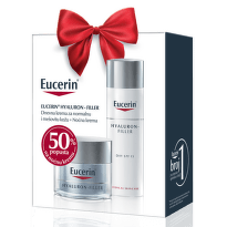 Eucerin Box Hyaluron-Filler Dnevna krema za normalnu i mešovitu kožu  SPF15 + Hyaluron-Filler Noćna krema sa 50% popusta
