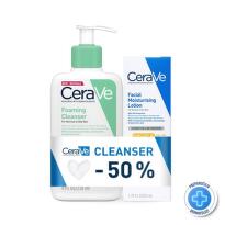 CeraVe Penušavi gel za čišćenje za normalnu i masnu kožu, 236 ml+Hidratantna nega za lice za normalnu do suvu kožu SPF30, 52 ml PROMO